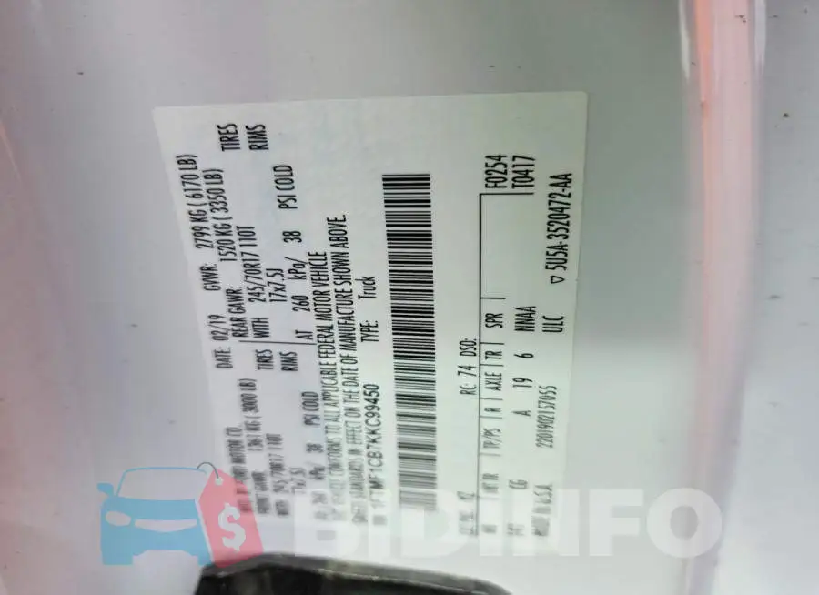 1FTMF1CB7KKC99450 Photo# 12