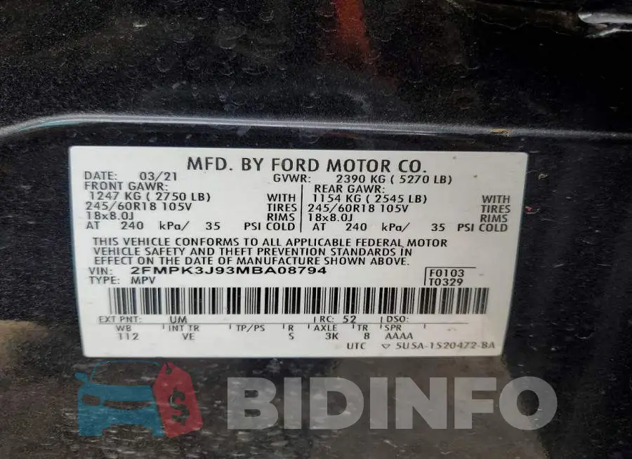 2FMPK3J93MBA08794 Photo# 13