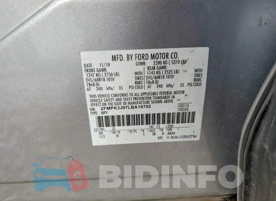 2FMPK3J97LBA19702 Photo# 14