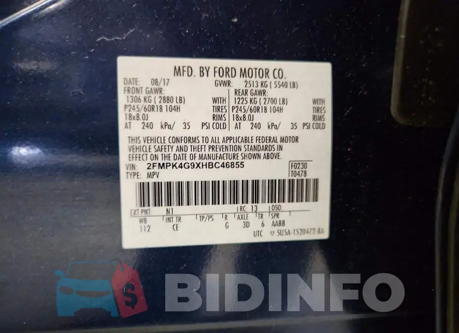 2FMPK4G9XHBC46855 Photo# 13