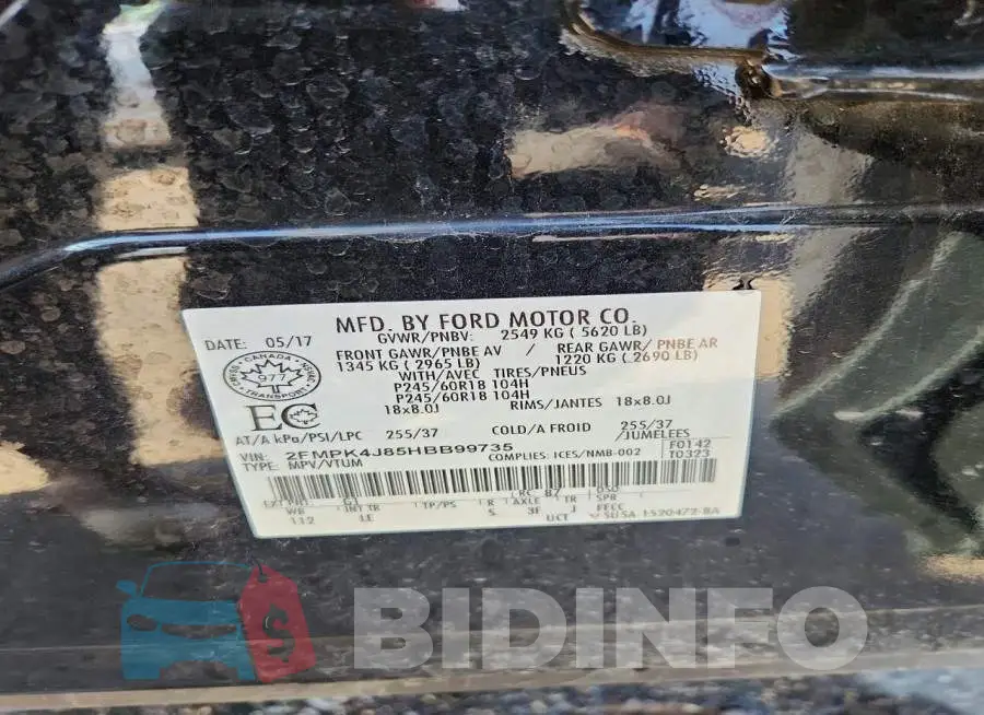 2FMPK4J85HBB99735 Photo# 13