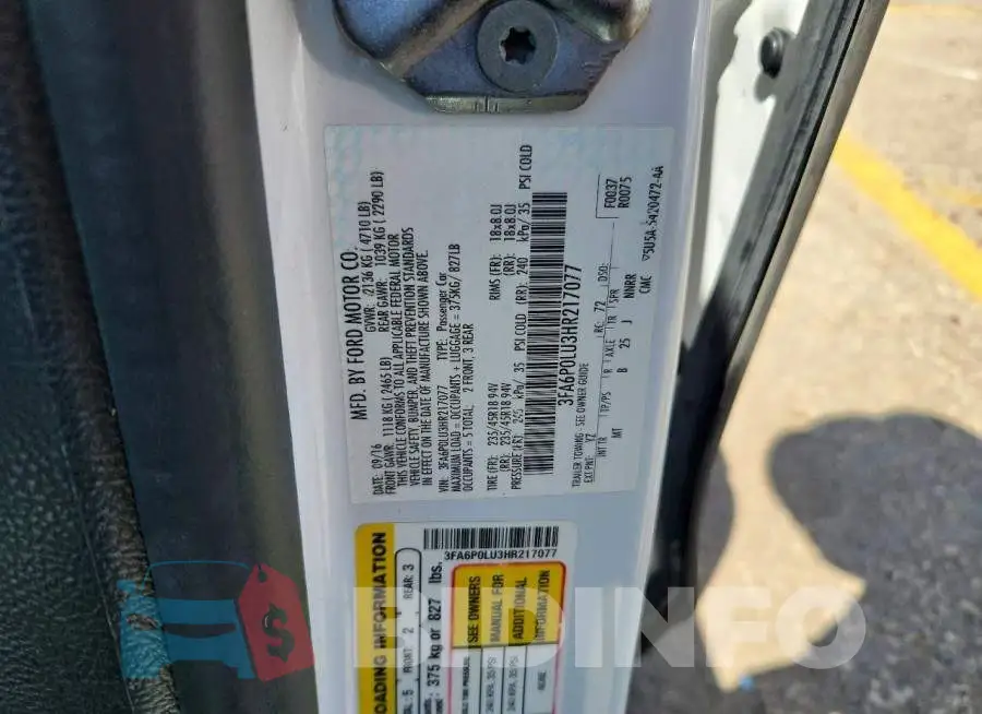 3FA6P0LU3HR217077 Photo# 12