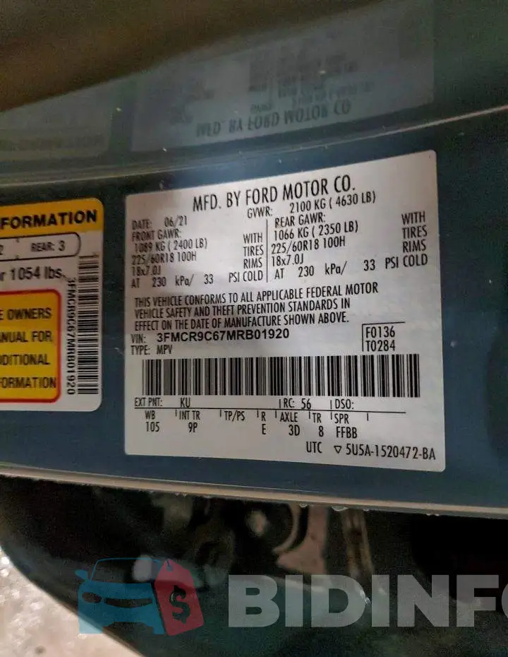 3FMCR9C67MRB01920 Photo# 14