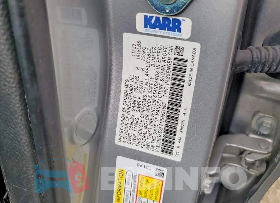 2HGFE2F21RH521805 Photo# 12