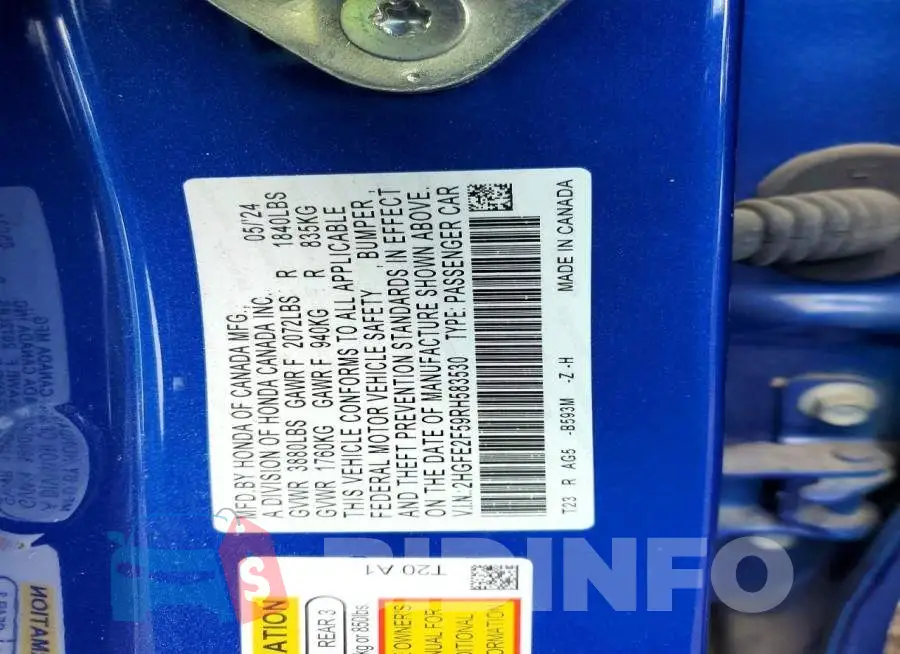 2HGFE2F59RH583530 Photo# 12