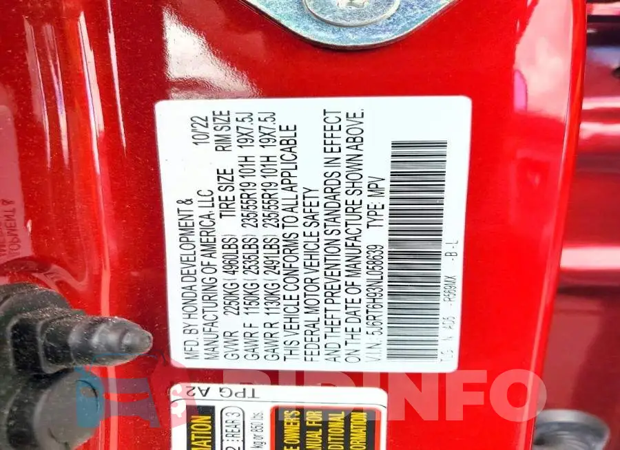 5J6RT6H93NL058639 Photo# 14
