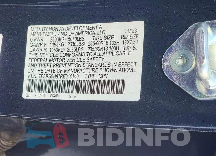 7FARS5H87RE015140 Photo# 10
