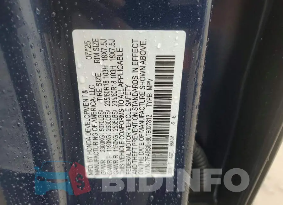 7FARS6H86TE027812 Photo# 12