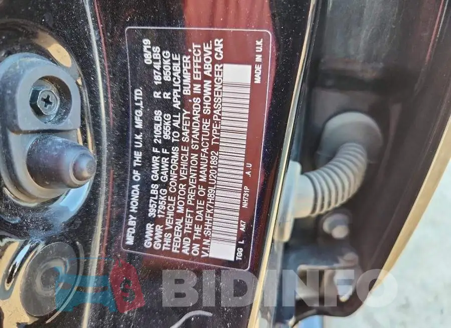 SHHFK7H89LU201892 Photo# 12