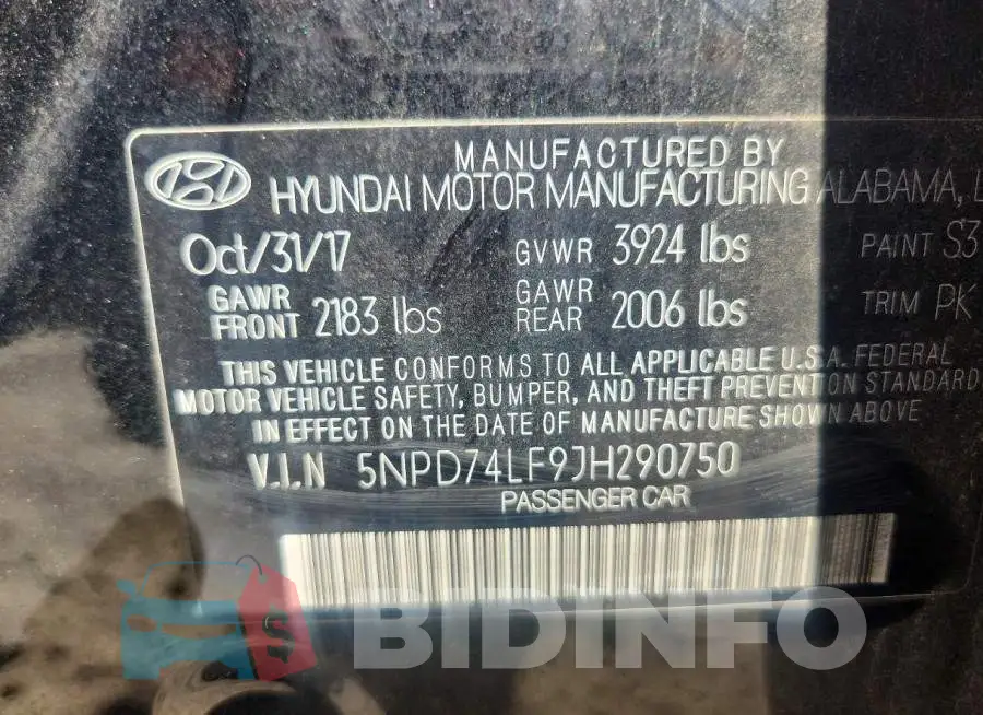 5NPD74LF9JH290750 Photo# 12