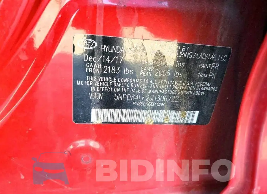 5NPD84LF2JH306722 Photo# 12