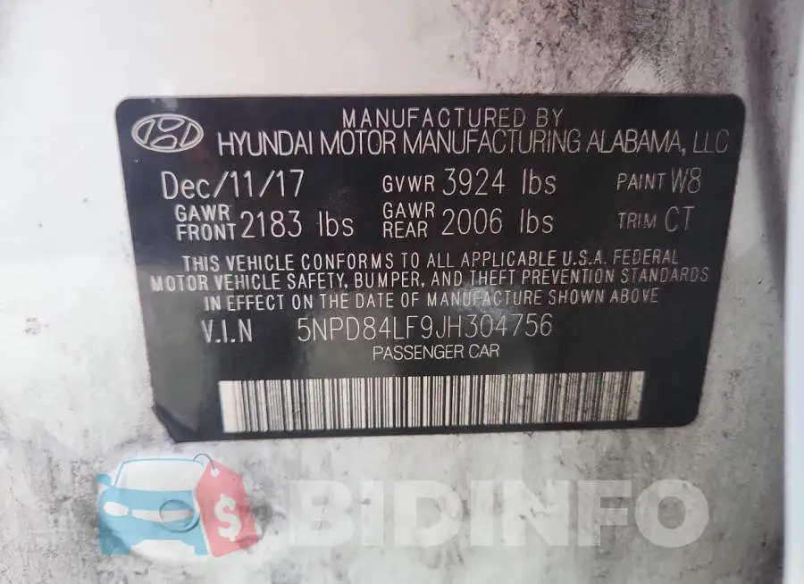 5NPD84LF9JH304756 Photo# 12