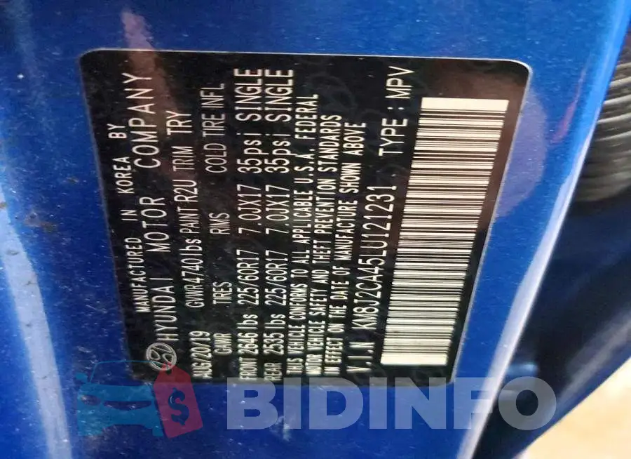 KM8J2CA45LU121231 Photo# 13