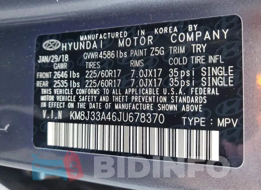 KM8J33A46JU678370 Photo# 13