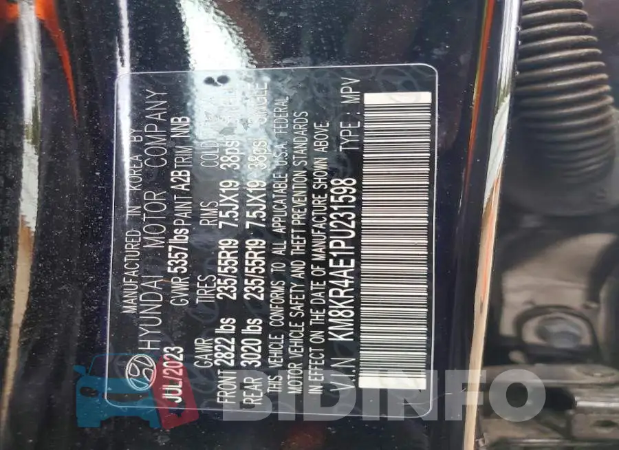 KM8KR4AE1PU231598 Photo# 14