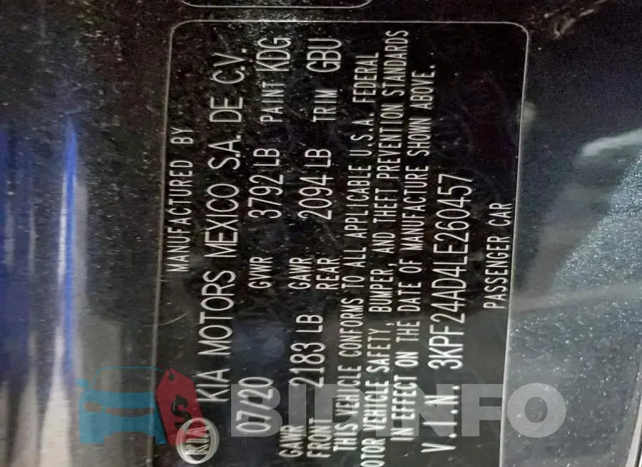 3KPF24AD4LE260457 Photo# 12