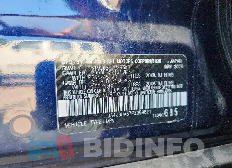 JA4J3UA87PZ059621 Photo# 13
