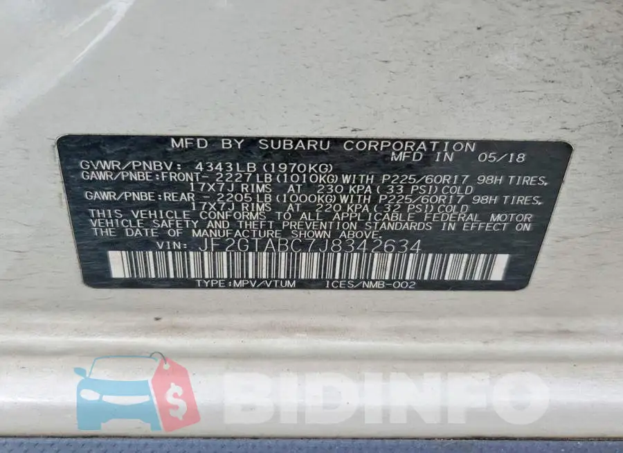 JF2GTABC7J8342634 Photo# 13