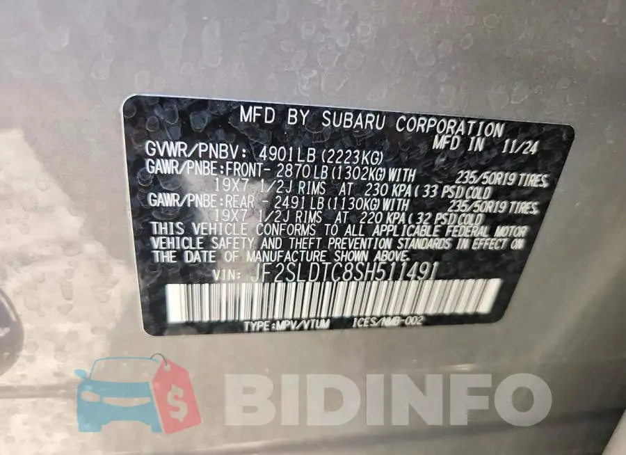 JF2SLDTC8SH511491 Photo# 14