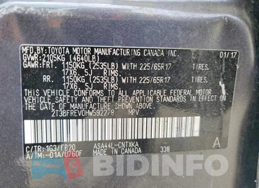 2T3BFREV0HW592278 Photo# 14