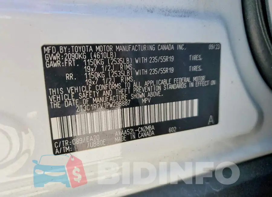 2T3C1RFV1PW298887 Photo# 14