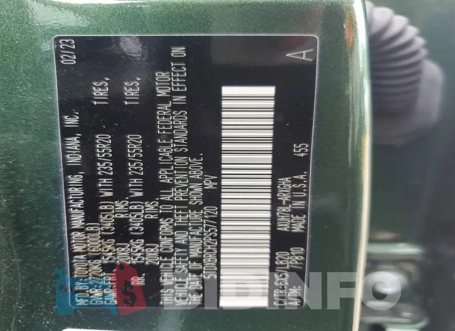 5TDXBRCH2PS577120 Photo# 14