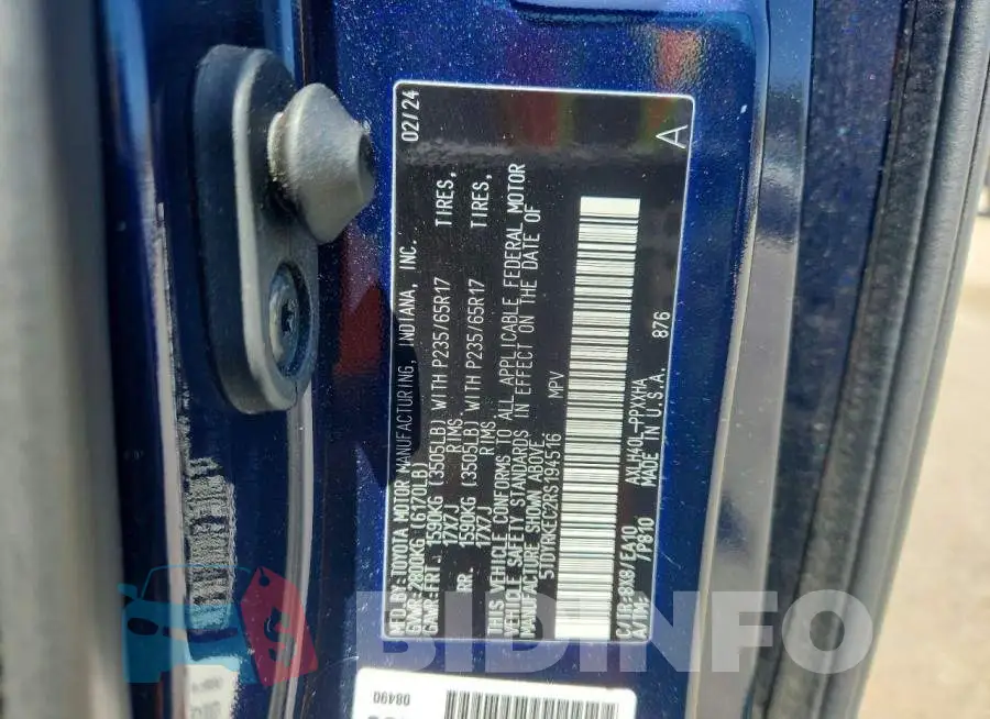 5TDYRKEC2RS194516 Photo# 13