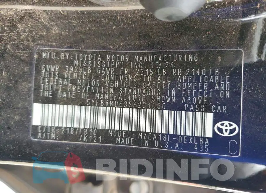 5YFB4MDE3SP231090 Photo# 12