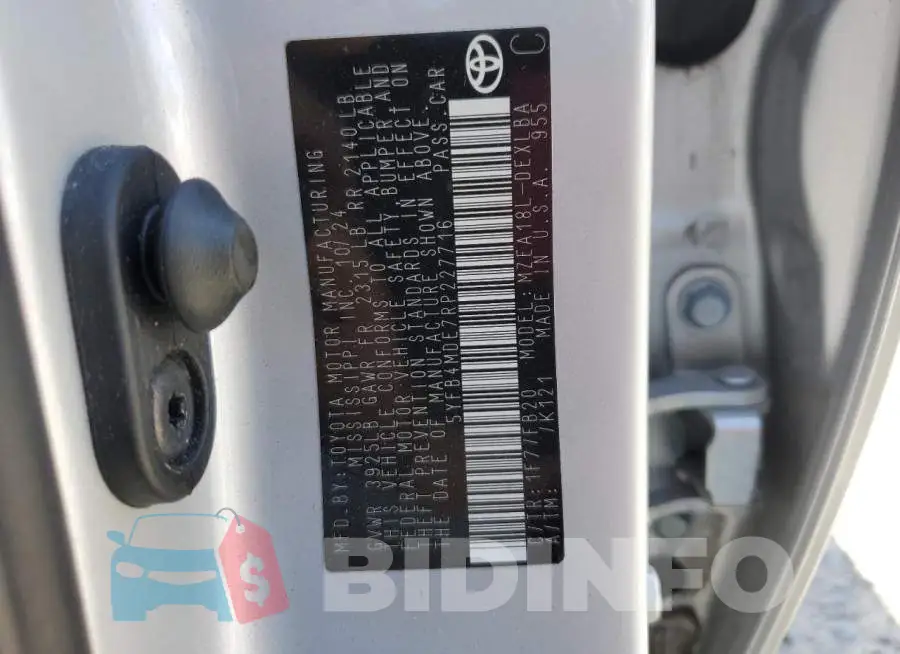 5YFB4MDE7RP227716 Photo# 13
