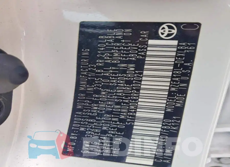 5YFB4MDE8RP107021 Photo# 12