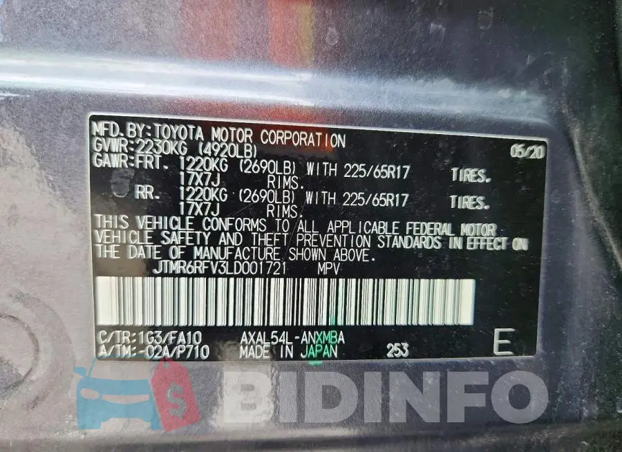 JTMR6RFV3LD001721 Photo# 13