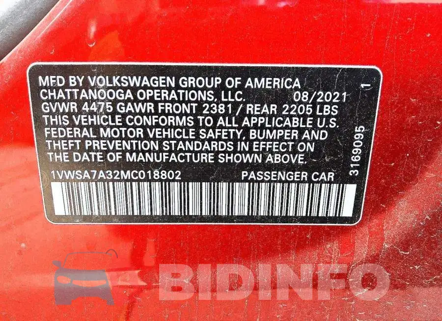 1VWSA7A32MC018802 Photo# 12