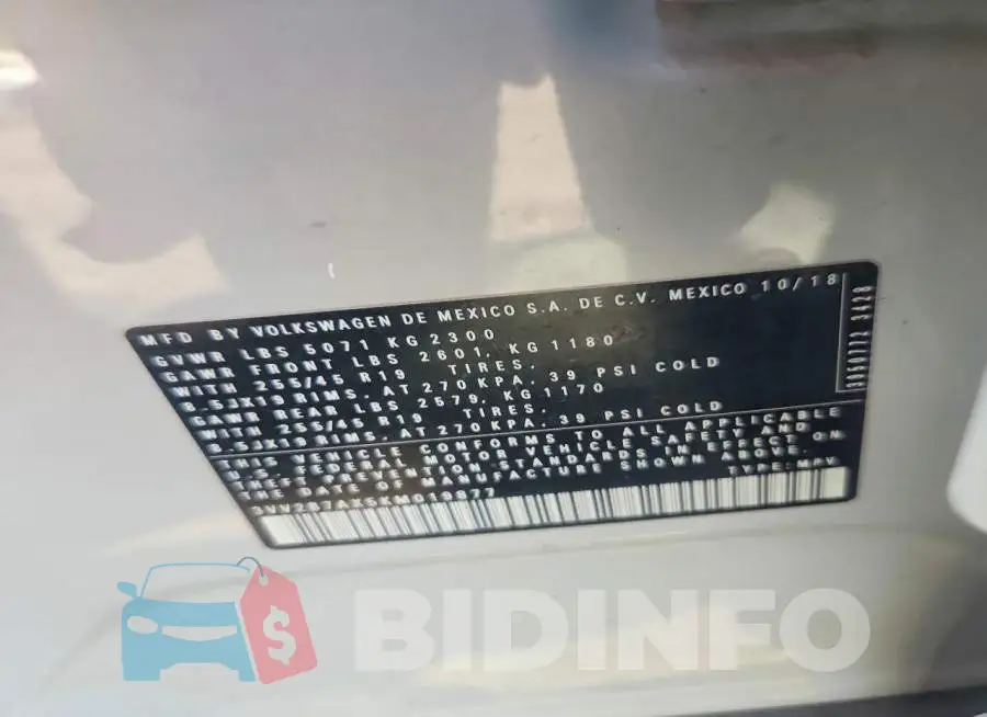 3VV2B7AX5KM019877 Photo# 13