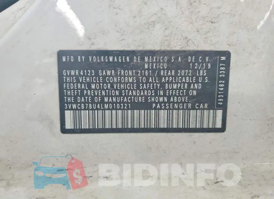 3VWCB7BU4LM010321 Photo# 12