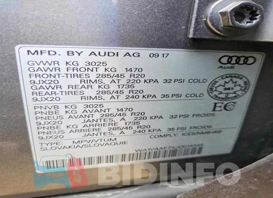 WA1VAAF7XJD014344 Photo# 13