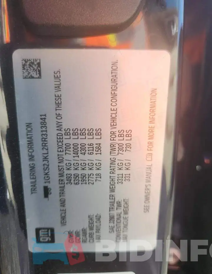1GKS2JKL2RR313841 Photo# 13