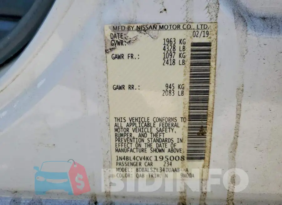 1N4BL4CV4KC195008 Photo# 12