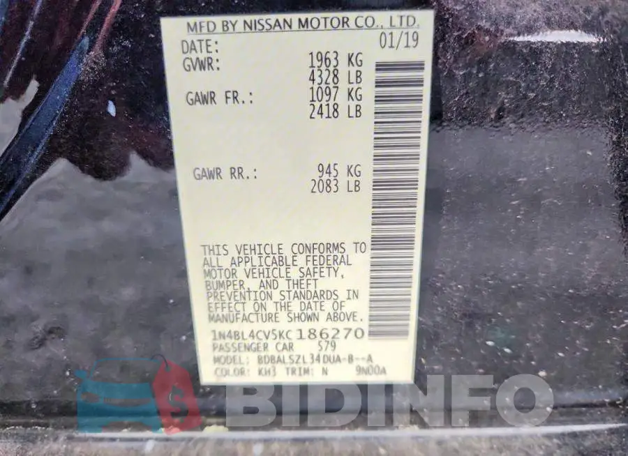 1N4BL4CV5KC186270 Photo# 12