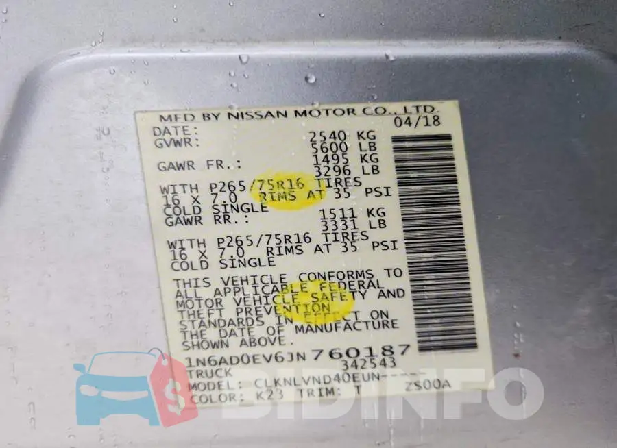 1N6AD0EV6JN760187 Photo# 12