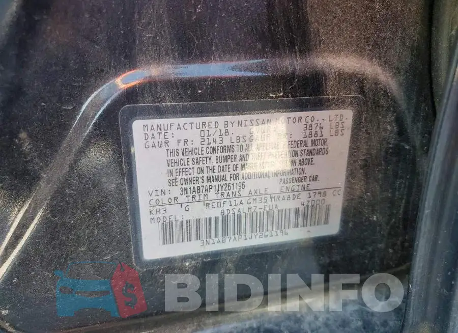 3N1AB7AP1JY261196 Photo# 12