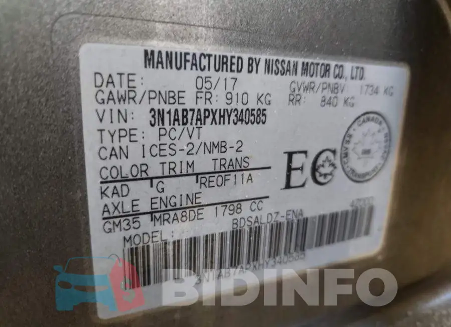 3N1AB7APXHY340585 Photo# 12