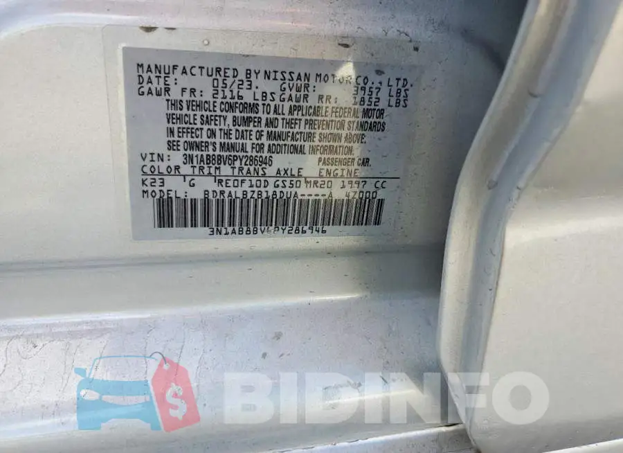 3N1AB8BV6PY286946 Photo# 12