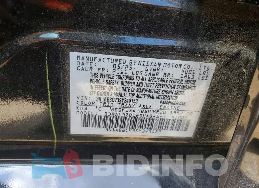 3N1AB8CV3SY349153 Photo# 12