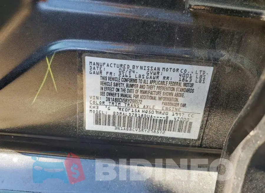 3N1AB8CV5RY298572 Photo# 13