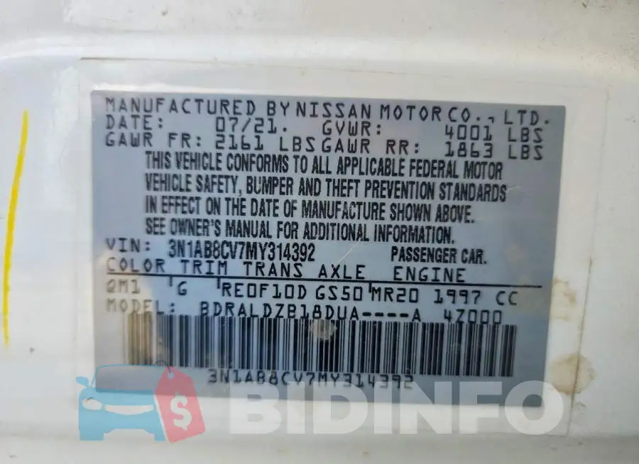 3N1AB8CV7MY314392 Photo# 12