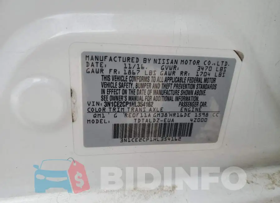 3N1CE2CP1HL354162 Photo# 12