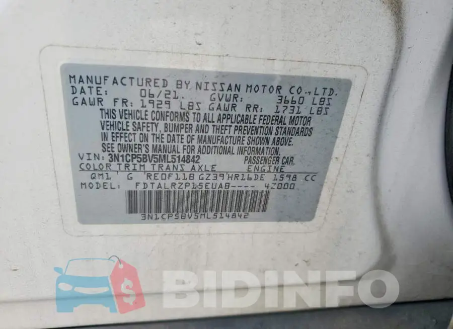 3N1CP5BV5ML514842 Photo# 13