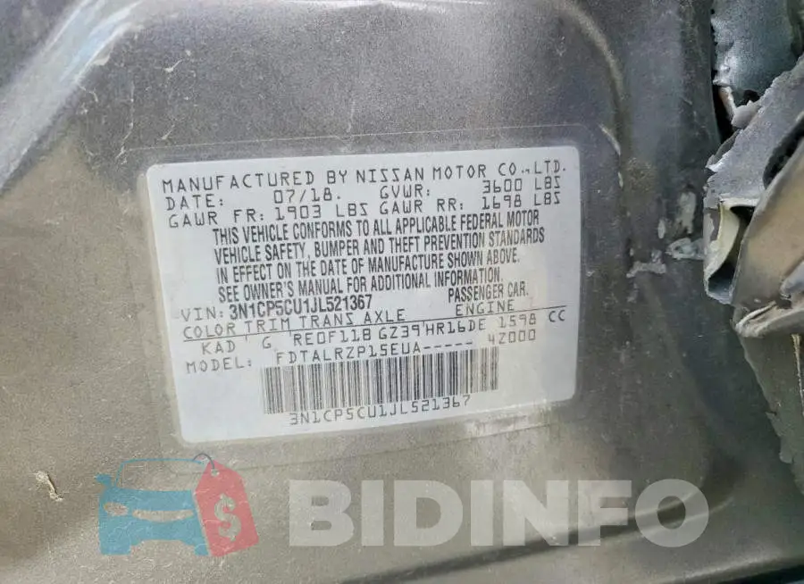 3N1CP5CU1JL521367 Photo# 13