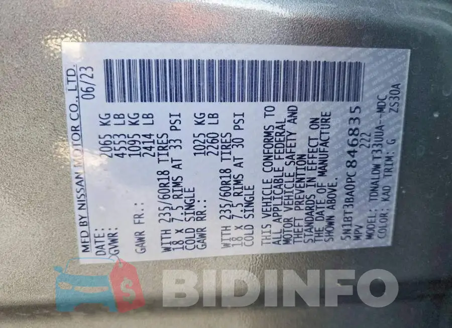 5N1BT3BA0PC846835 Photo# 13