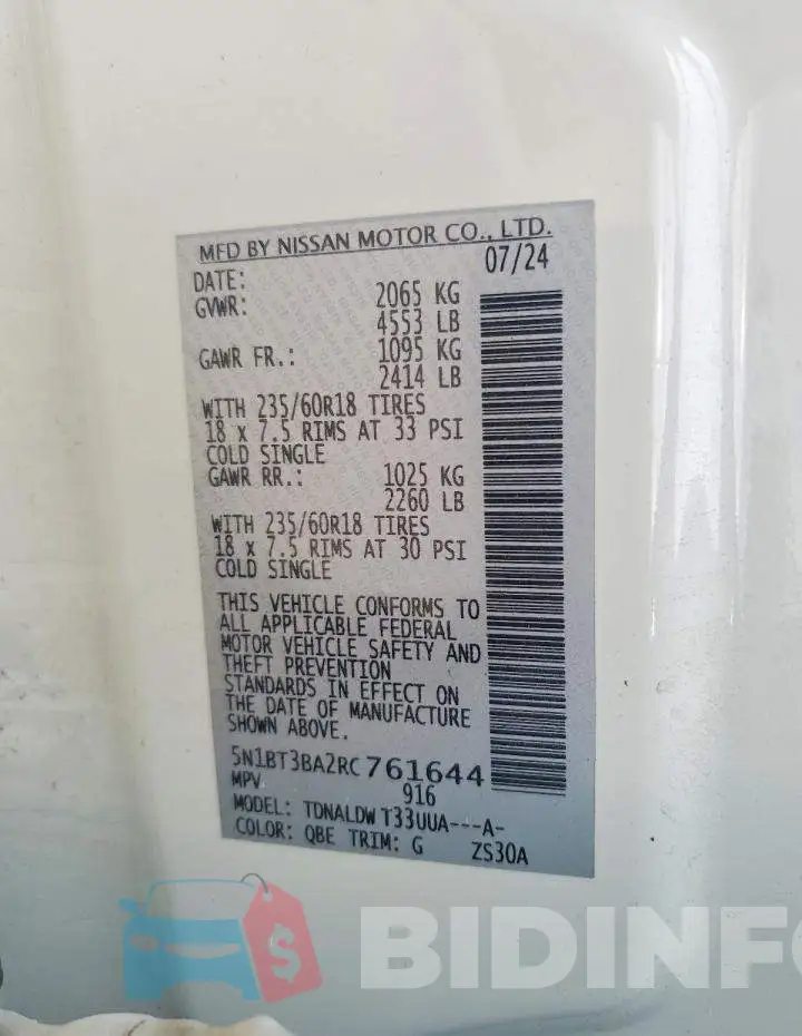 5N1BT3BA2RC761644 Photo# 13